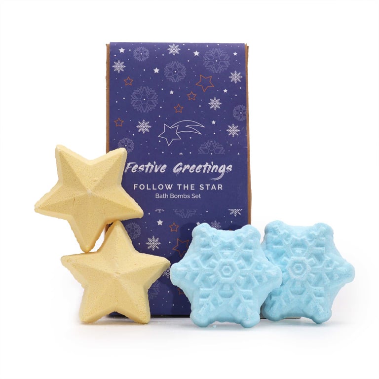 Follow the Star Christmas Bath Bomb Gift Pack - Holiday Scented Bath Bombs Set