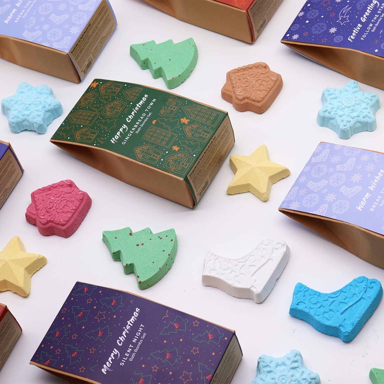 Break the Ice Christmas Bath Bomb Gift Pack - Scented Relaxing Holiday Treats