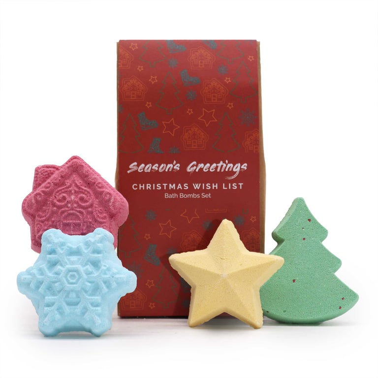 Christmas Wish List Christmas Bath Bomb Gift Pack - Scented Holiday Treats for Her