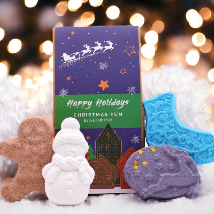 Christmas Fun Bath Bomb Gift Pack - Festive Seasonal Bath Products Set