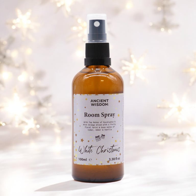 White Christmas Room Spray 100ml - Holiday Fragrance, Winter Aroma, Home Scented Mist