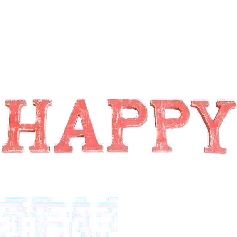 Shabby Chic Red Wash Letters (HAPPY) - Decorative Sign by Brand Name