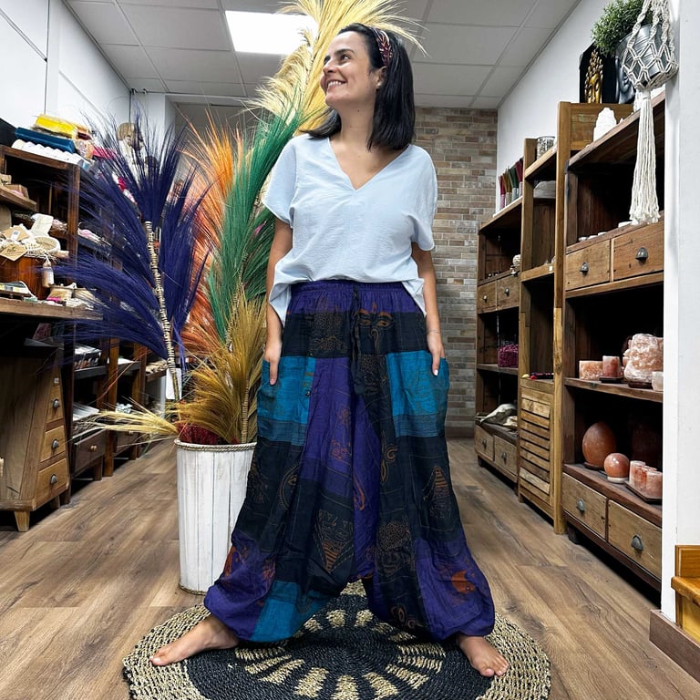 Purple Yoga & Festival Pants (Aladdin Himalayan Print)