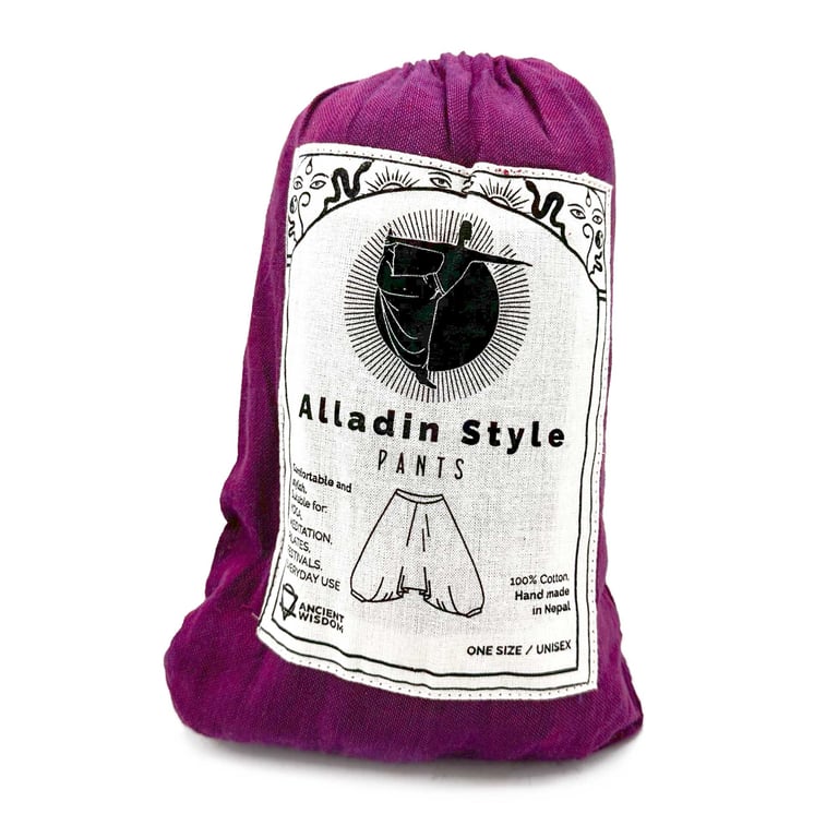 Purple Yoga & Festival Pants (Aladdin Himalayan Print)