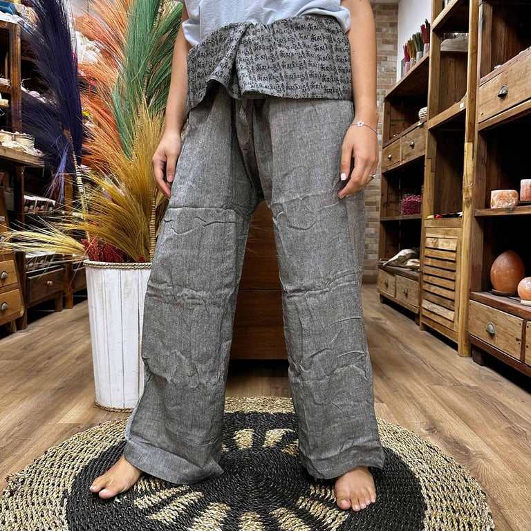 Yoga & Festival Pants - Mandala Mantra Grey (BrandName)