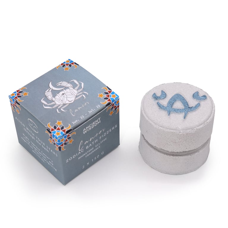Cancer Zodiac Bath Fizzers - Astrology Inspired Horoscope Bath Products for Relaxation and Stress Relief