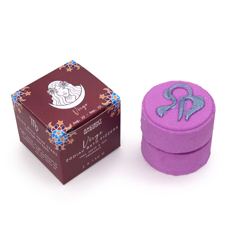 Virgo Zodiac Bath Fizzers - Astrology Horoscope Set for Relaxing Soaks