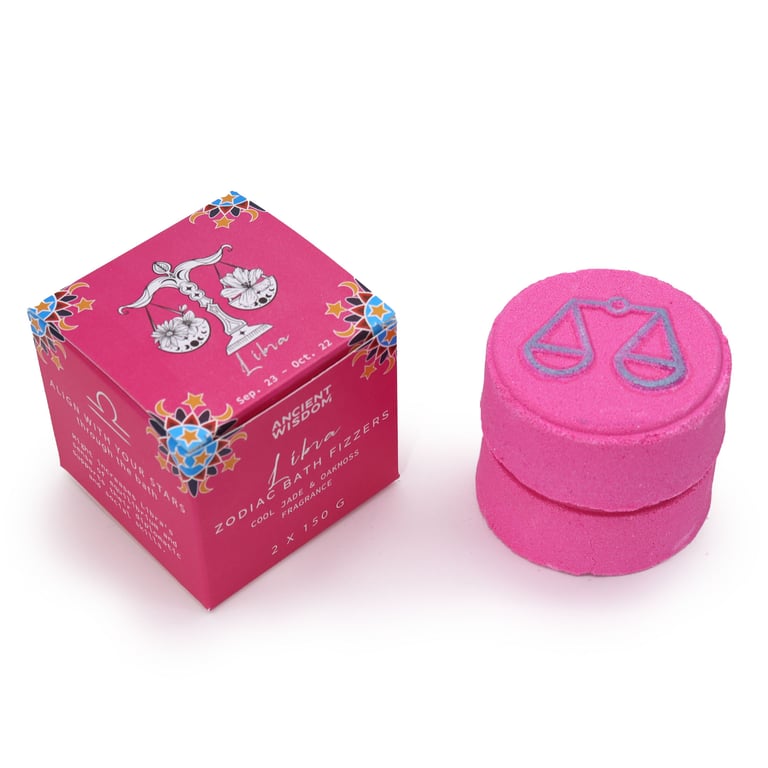 Libra Zodiac Bath Fizzers - Astrology Horoscope Bath Bombs for Relaxation and Self-Care