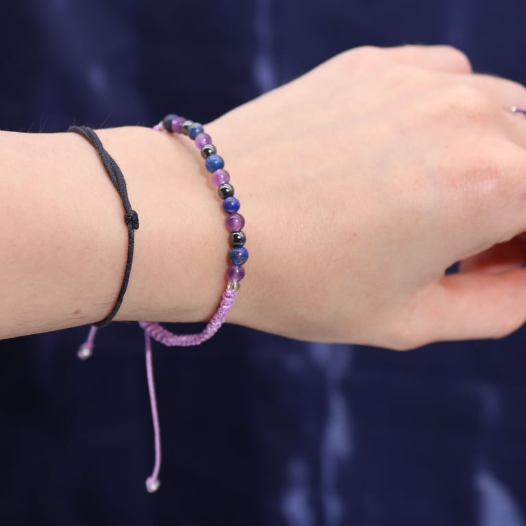 Zodiac Crystal Candle & Gemstone Bracelet Set - Aquarius (Zodiac Collection)