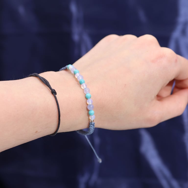 Zodiac Sign Candle (Pisces) Gemstone Bracelet Set - Zodiac Crystal Collection