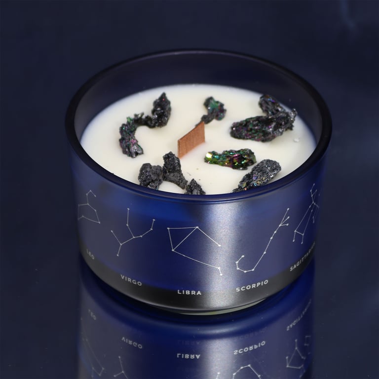 Zodiac Sagittarius Crystal Candle & Gemstone Bracelet Set