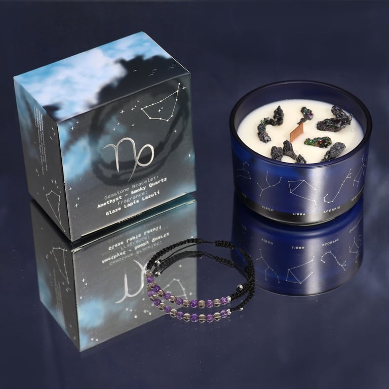 Crystal Candle & Gemstone Bracelet (Capricorn) - Zodiac Collection