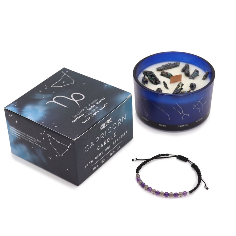 Crystal Candle & Gemstone Bracelet (Capricorn) - Zodiac Collection