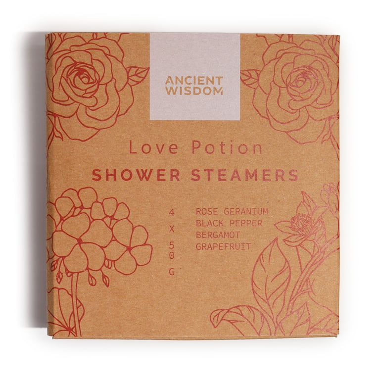 Love Potion Zen Shower Steamers - Home Therapy Wellness Gift Set for Relaxation and Self-Care