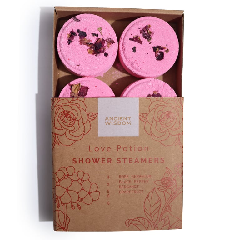 Love Potion Zen Shower Steamers - Home Therapy Wellness Gift Set for Relaxation and Self-Care