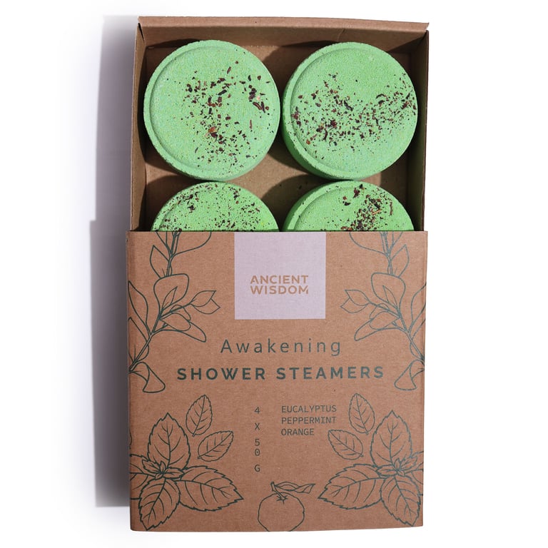 Zen Shower Steamers - Wellness Gift Set for Home Spa Relaxation and Stress Relief with Awakening Scents
