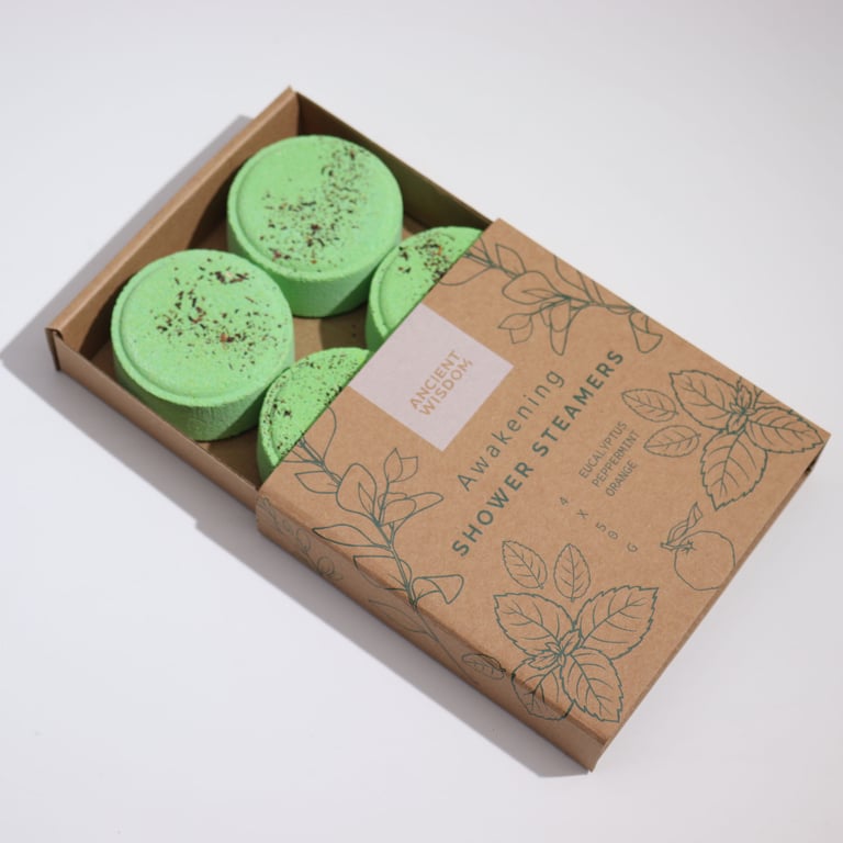 Zen Shower Steamers - Wellness Gift Set for Home Spa Relaxation and Stress Relief with Awakening Scents