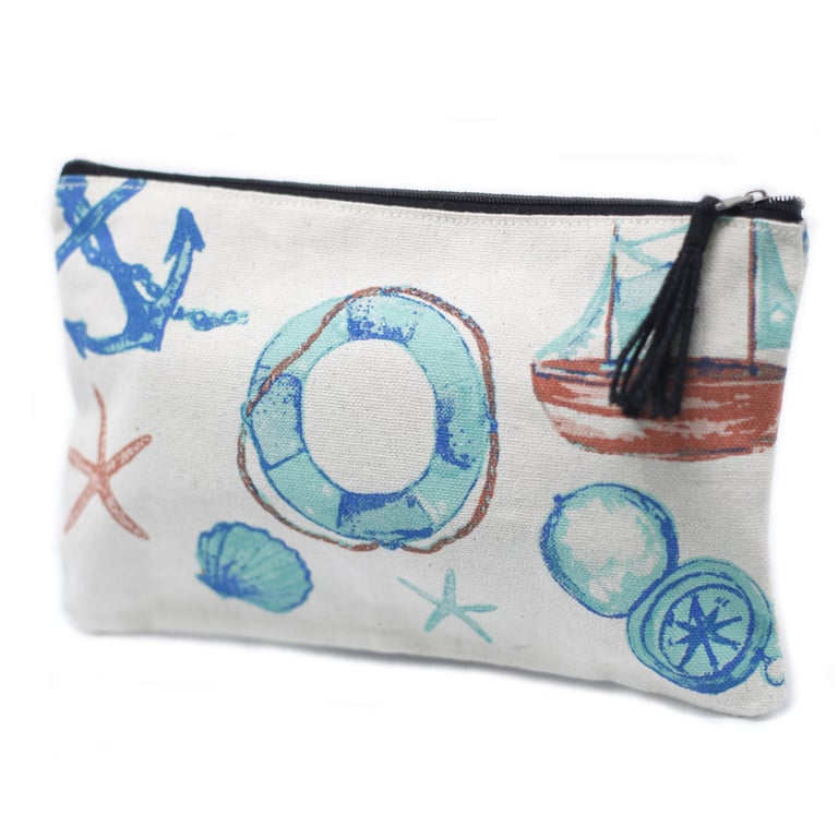 Classic Zip Pouch - Anchor Design Home Organization and Travel Toiletry Bag