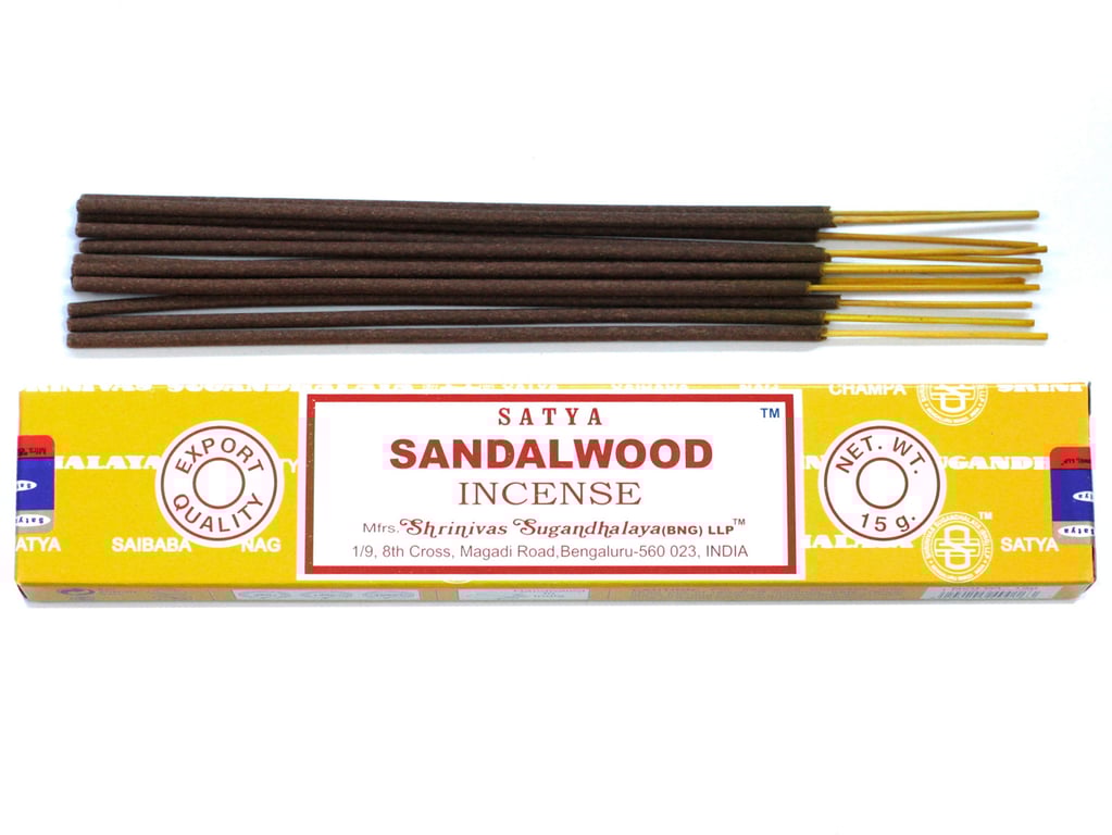 Satya Sandalwood Incense Sticks - Natural Fragrance & Home Aromatherapy, 15gm