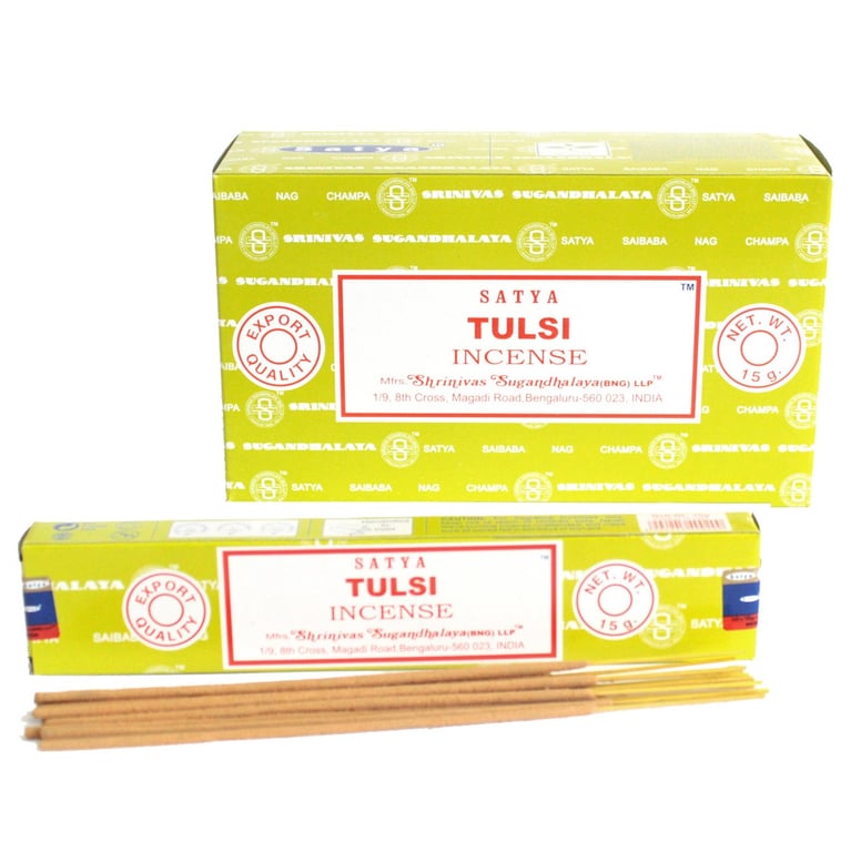 Satya Tulsi Incense Sticks 15gm - Natural and Spiritual Home Fragrance