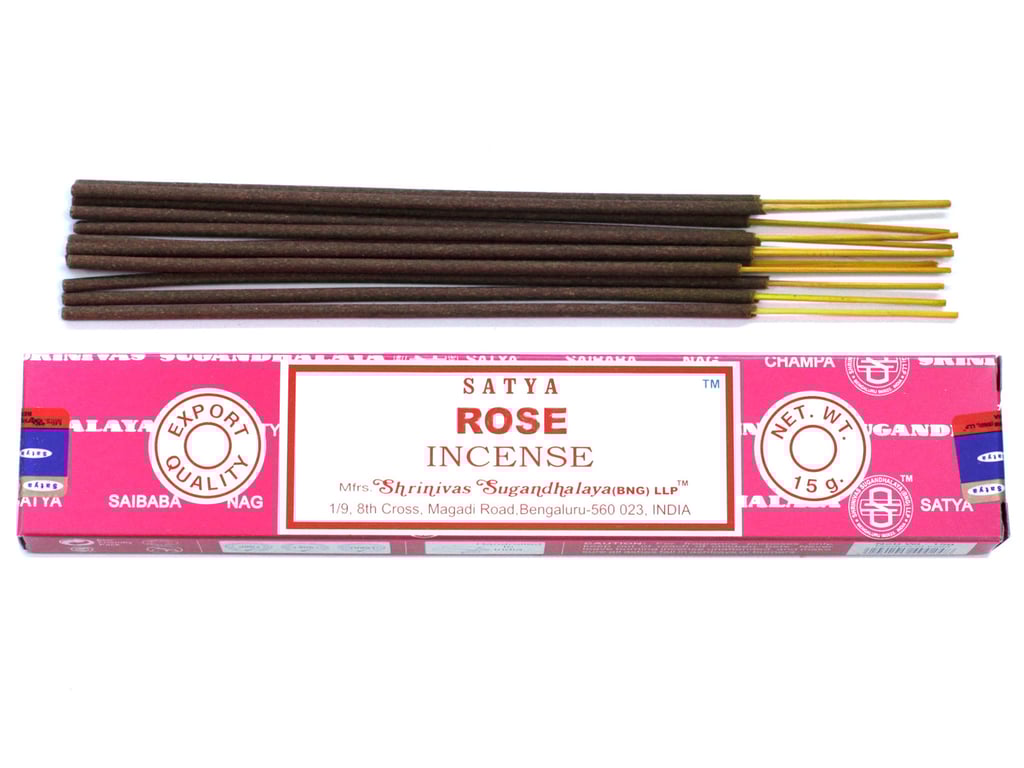 Satya 15gm Rose Incense Sticks - Home Fragrance with Pure Rose Scent