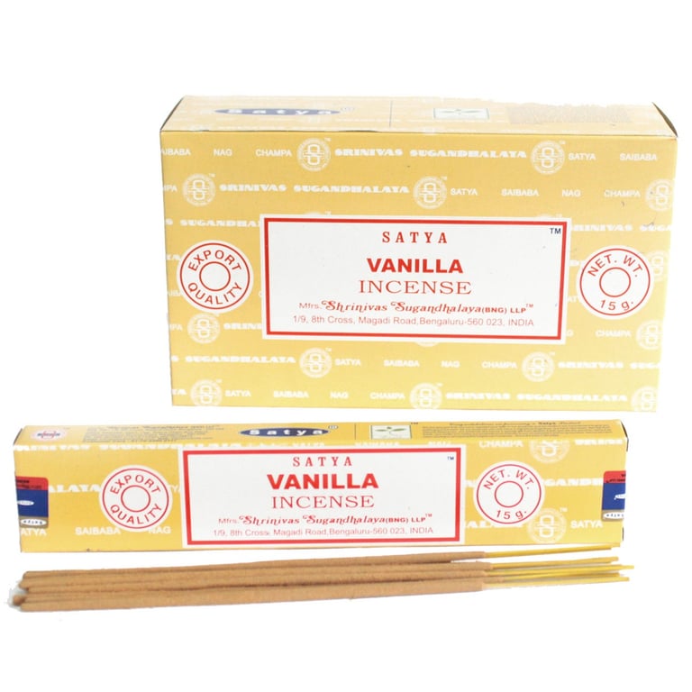 Satya 15gm Vanilla Incense Sticks - Natural Home Fragrance & Spiritual Aromatherapy
