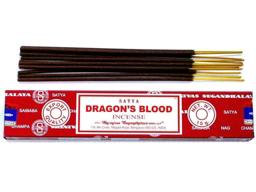 Satya Dragon Blood Incense - Spiritual and Fragrant 15gm Cones for Home & Garden