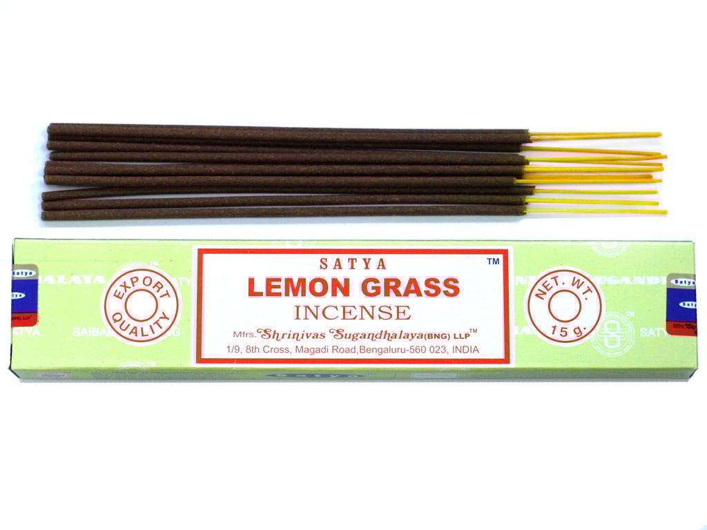 Satya 15gm Lemongrass Natural Incense Sticks - Home Fragrance and Air Purifier