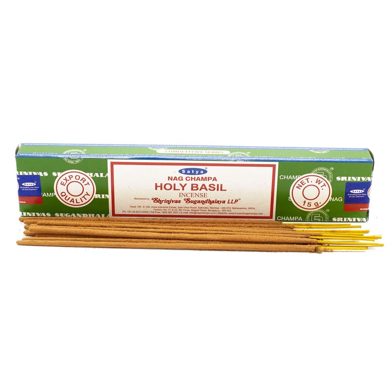 Satya Holy Basil Incense Sticks - 15g for Home Aromatherapy and Spiritual Purification