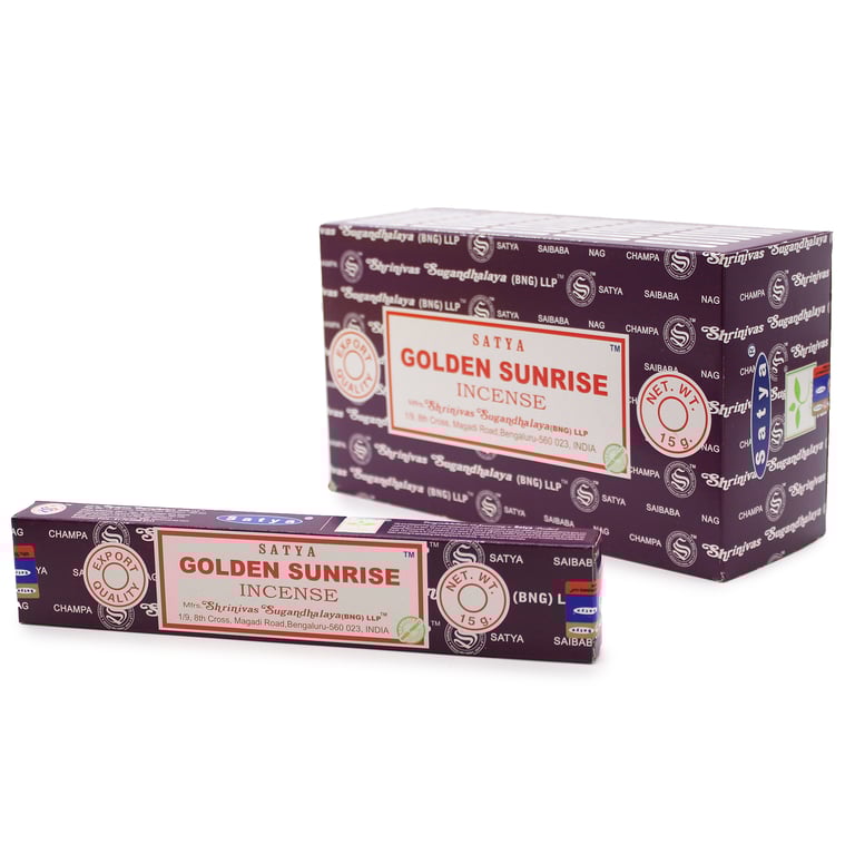 Satya Incense Sticks - Golden Sunrise 15g Spiritual Home Fragrance