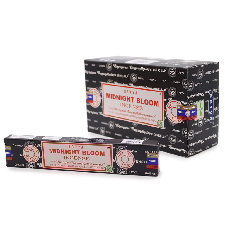 Satya Midnight Blossom Incense Sticks - 15g Spiritual Home Fragrance for Aromatherapy
