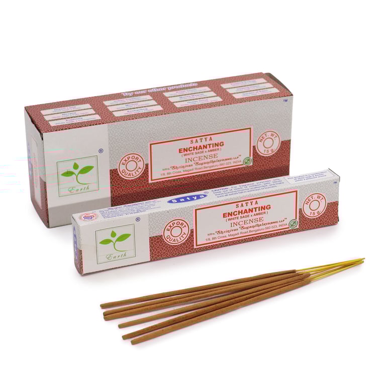 Satya White Sage & Amber Natural Incense Sticks 15gm - Spiritual Home Scents