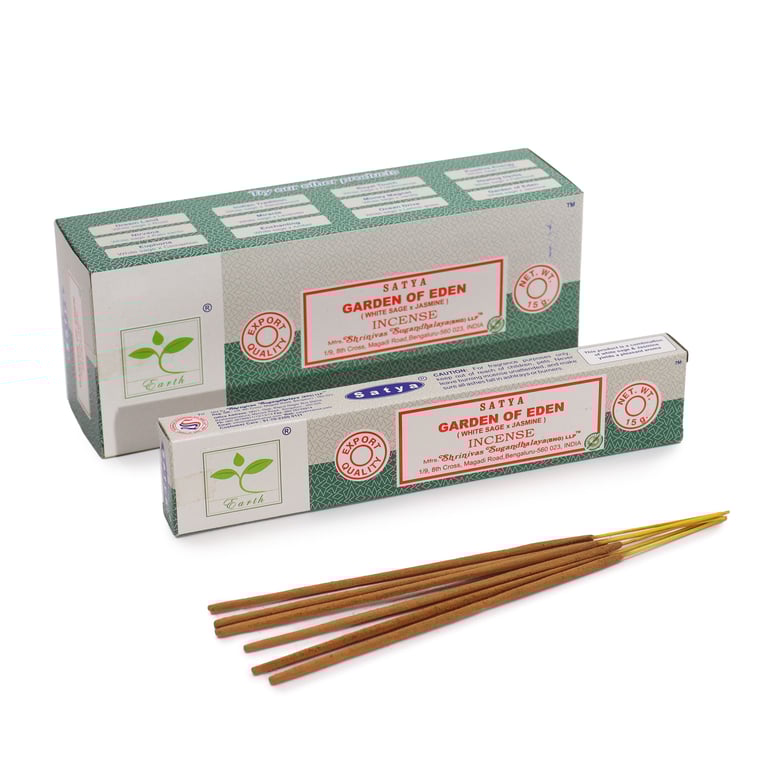 Satya White Sage & Jasmine Garden of Eden Incense Sticks 15gm - Home Fragrance Aromatherapy