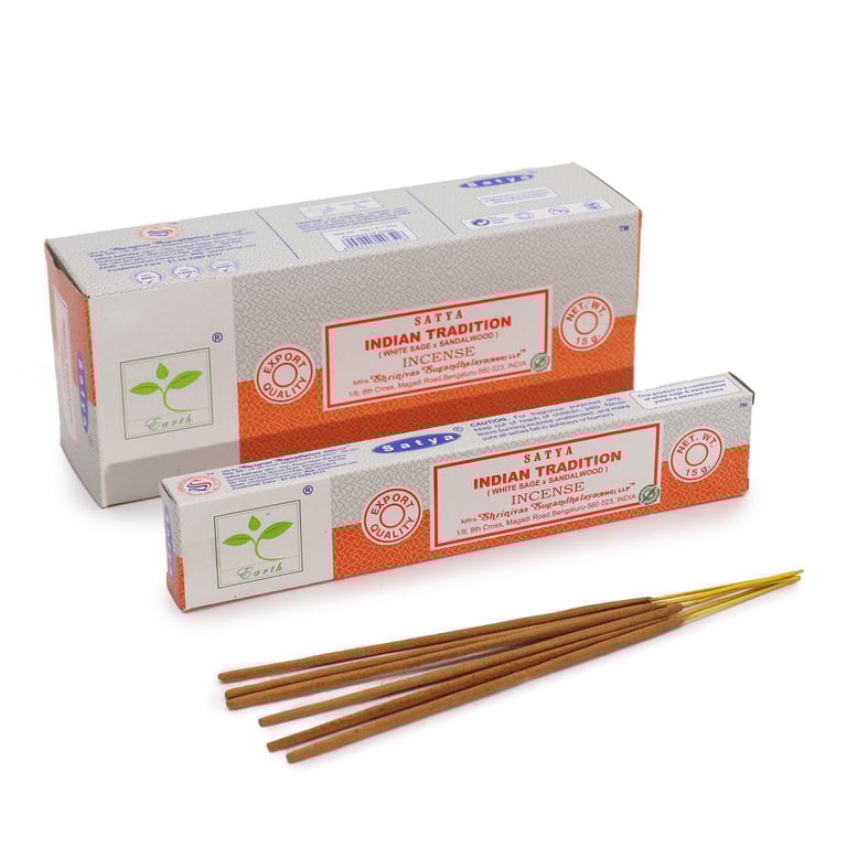 Satya Indian Tradition White Sage & Sandalwood Incense - Home Aromatherapy Fragrance