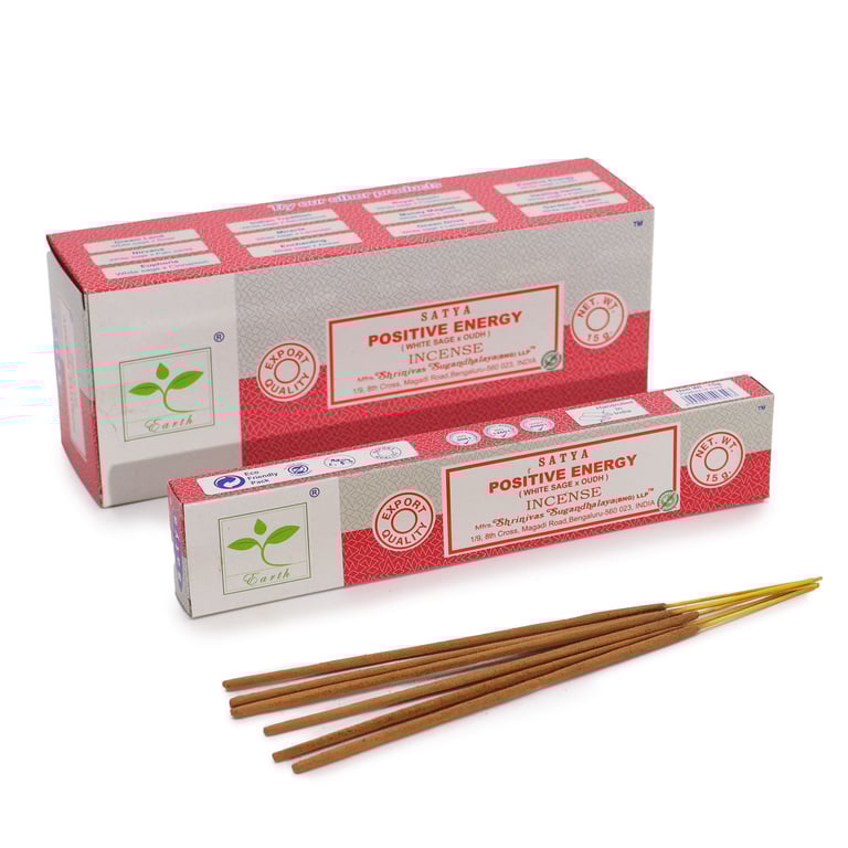 Satya Positive Energy Incense - White Sage & Oudh, 15gm Natural Home Fragrance