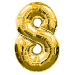 8 Gold Number Balloon - Perfect Home Decor and Party Event Decoration Accessory