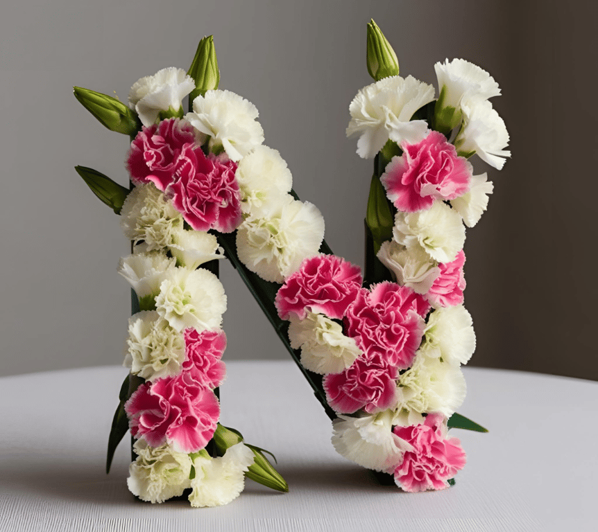 Oasis Letter N Naylorbase Frame - Black Base, Elegant Home Decor Garden Decoration