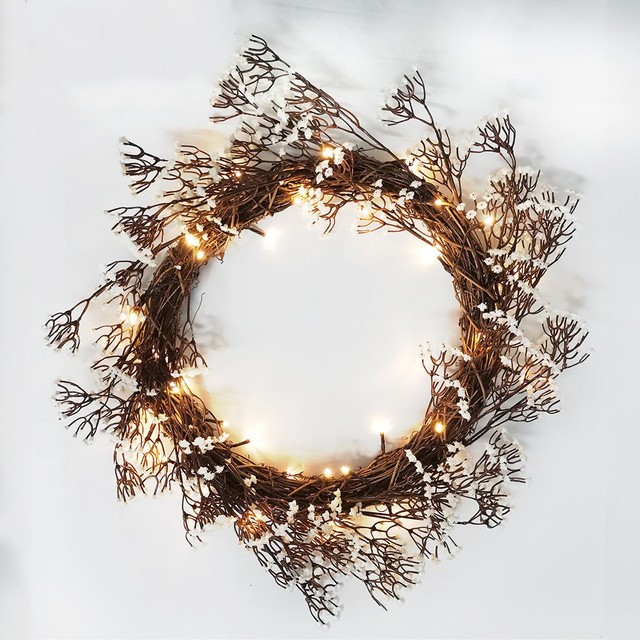 40cm Light Up Gypsophilia Wreath - Home Decor Lights for Garden Decoration