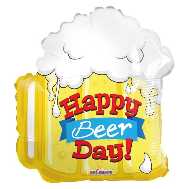 Happy Beer Day Balloon - Perfect Home Bar Decor and Gift for Beer Parties