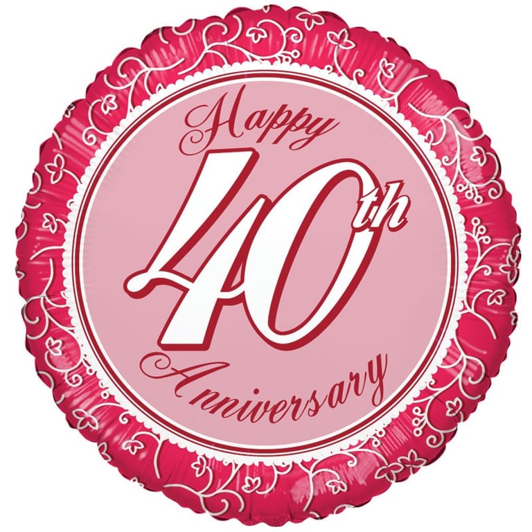 40th Anniversary Celebration Balloon - Happy 40 Years Together Party Decoration