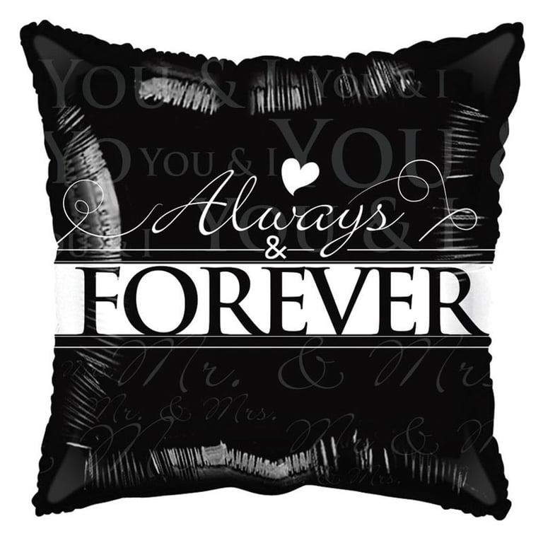 Always and Forever Black and White Wedding Balloon - Timeless Party Decoration