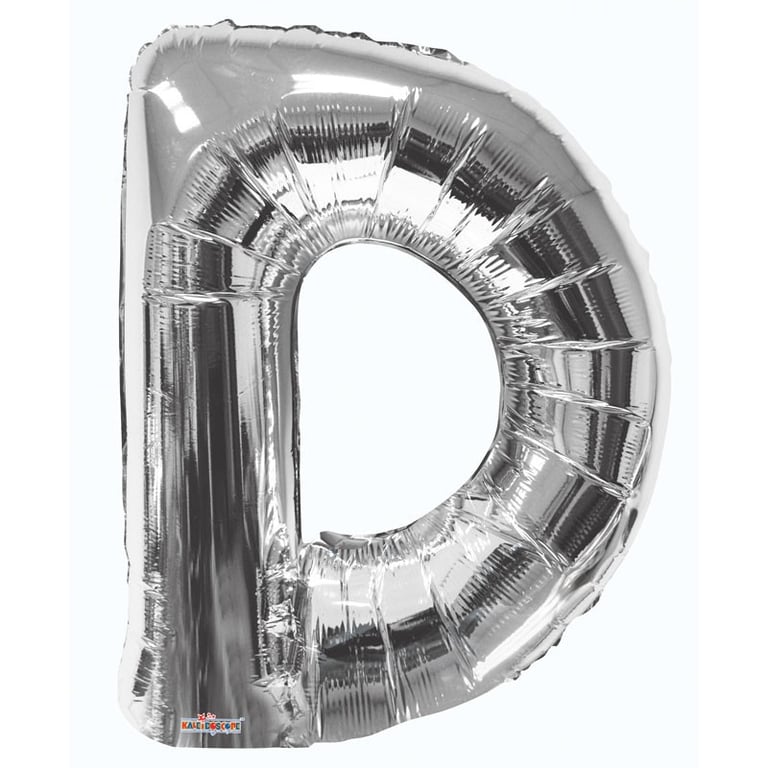 34 Silver Letter D Balloon - Elegant Party and Home Decor Decoration