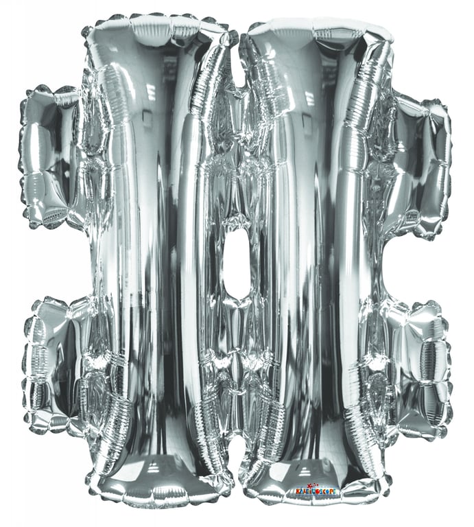 34 Silver Symbol Balloon - Elegant Home Decor and Party Decoration