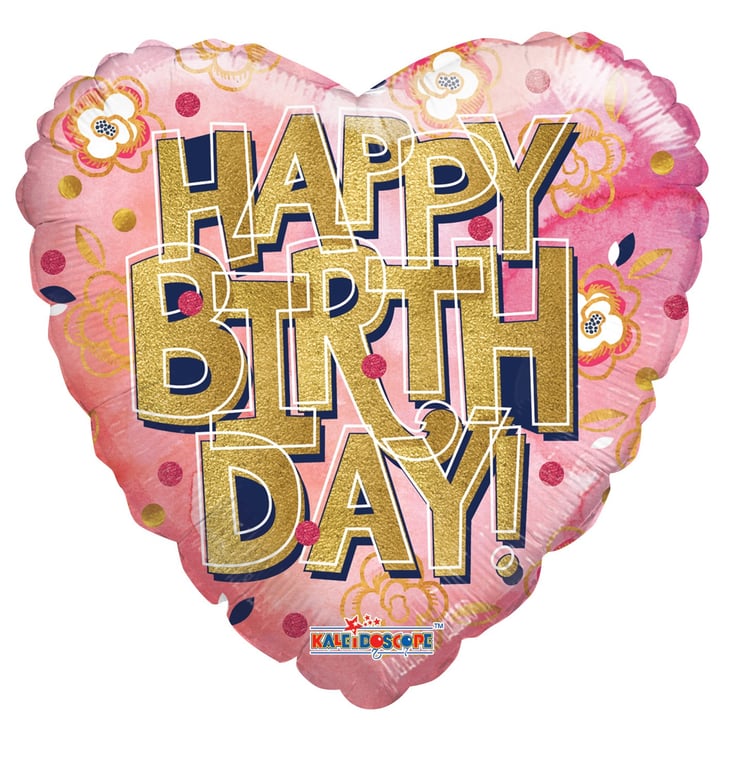 Pink Birthday Balloon with Gold Letter Decoration - Perfect Party Accessory
