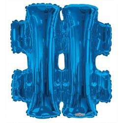 34 Blue Hashtag Letter Balloon - Perfect Party & Home Decor Decoration