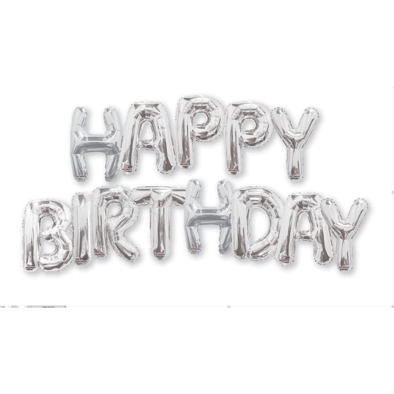 Silver Balloon Bouquet Happy Birthday Party Decorations
