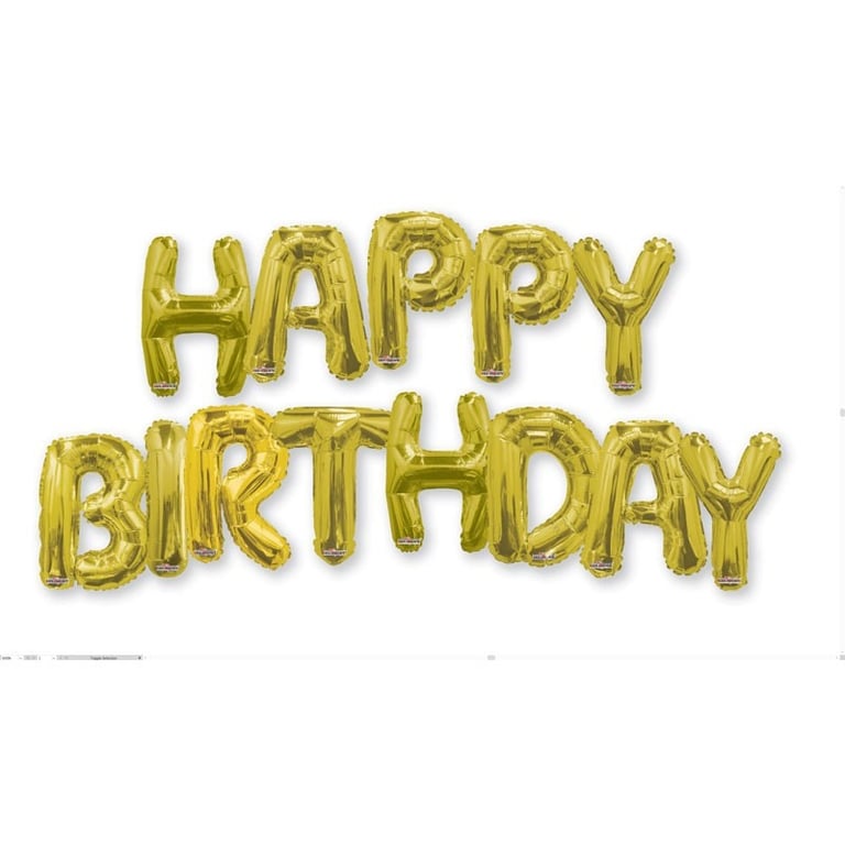 Gold Balloon Bouquet - 14 inch Happy Birthday Party Decoration