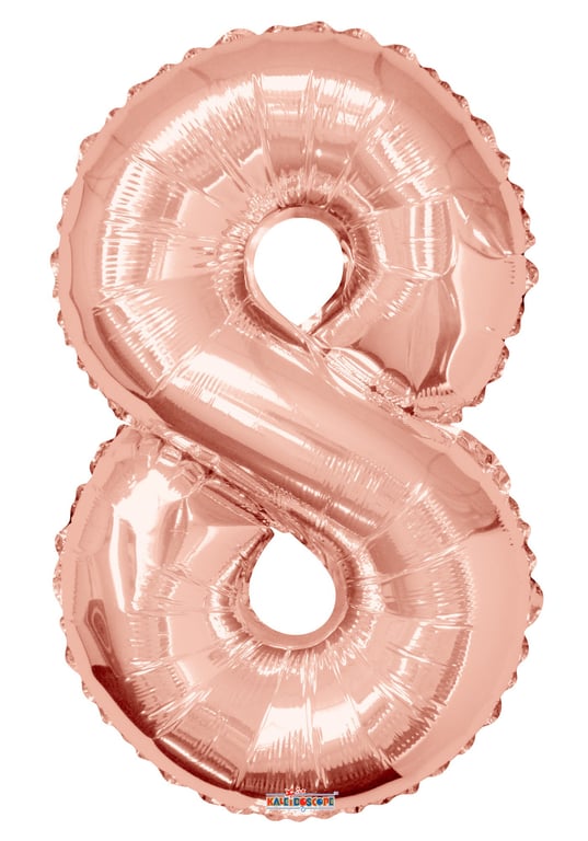 Rose Gold 34 Number Balloon - 8 Piece Set for Home Decor and Party Celebrations