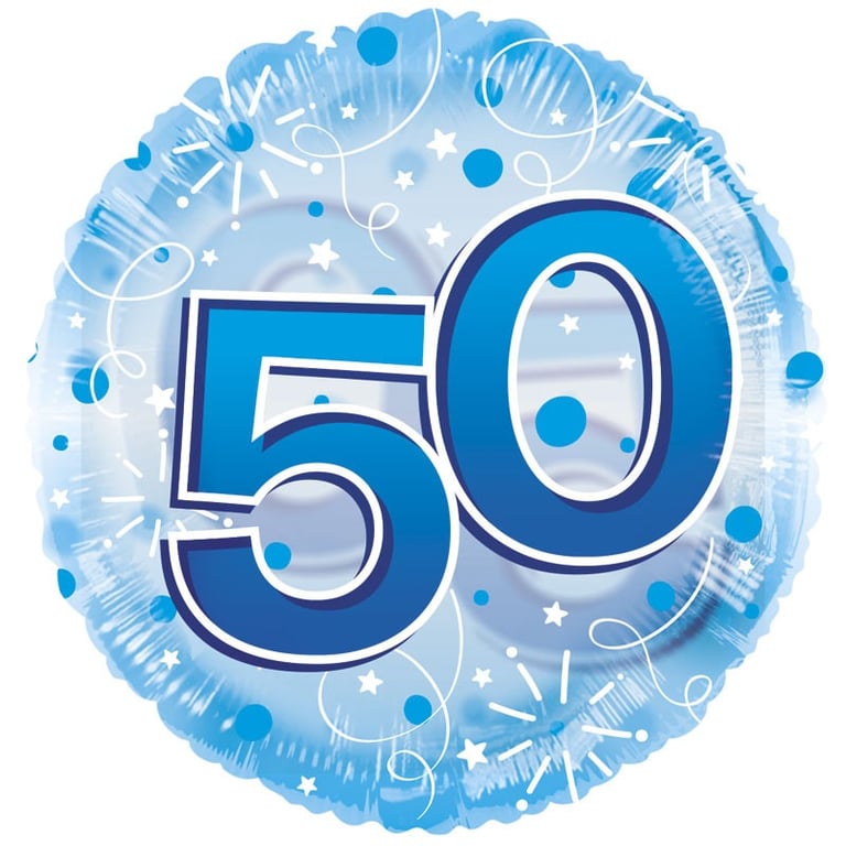 Clearview 24 Inch Blue Balloon - Perfect Birthday Party Decorations for Age 50 Celebrations