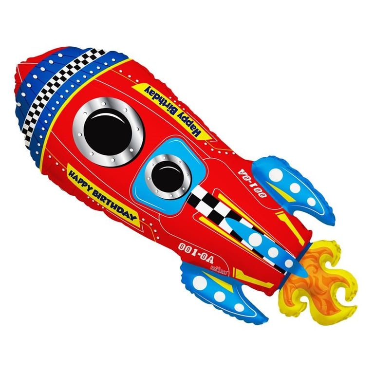 Rocket Super Shape Foil Balloon - Durable Party Decorations for Home and Outdoor Events